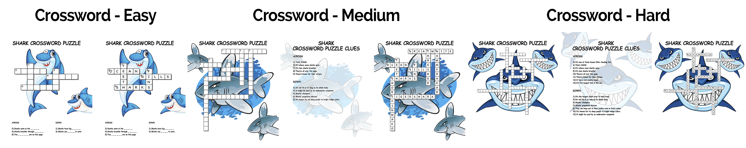 Super Shark Pack Crosswords