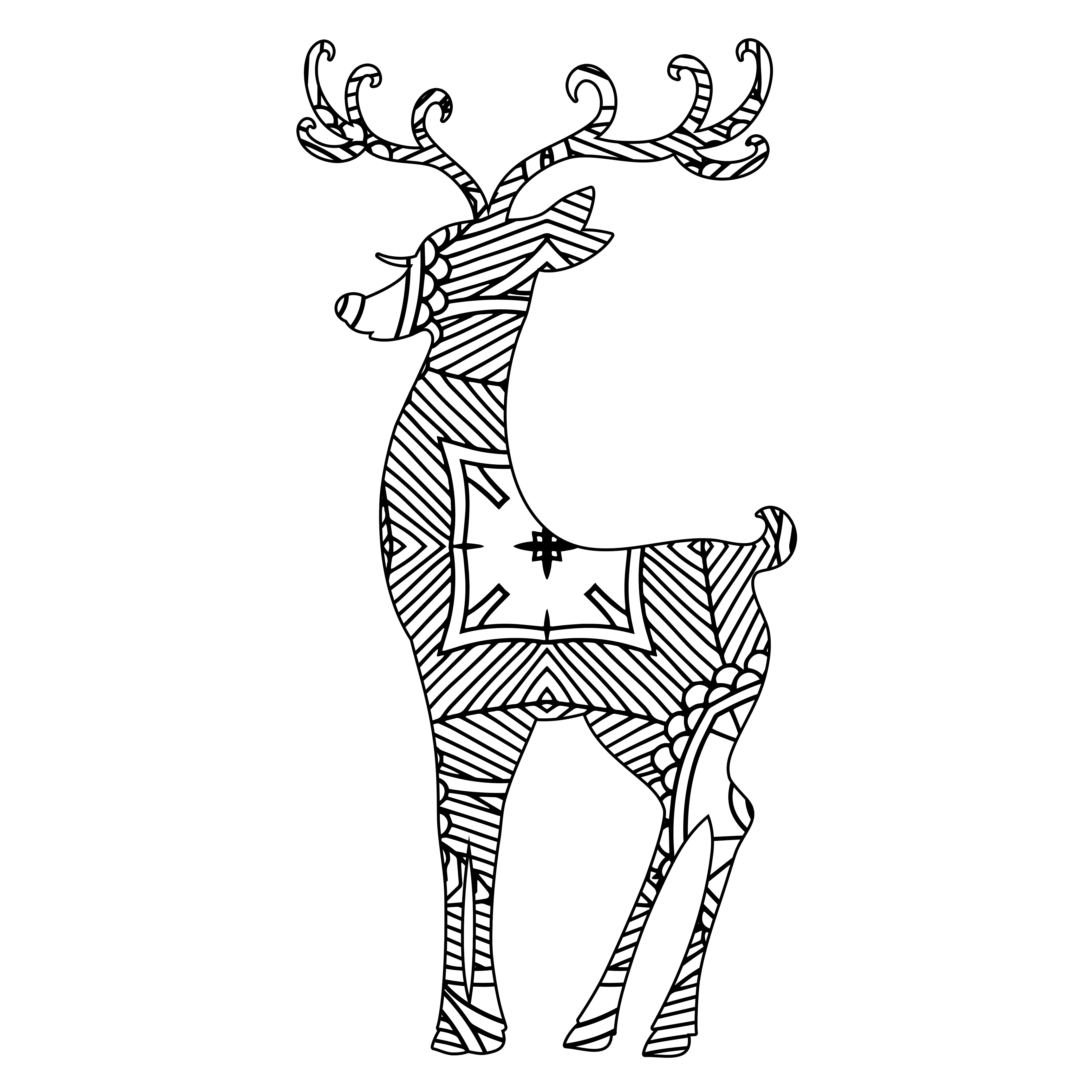 Reindeer Template & Holiday Design 01