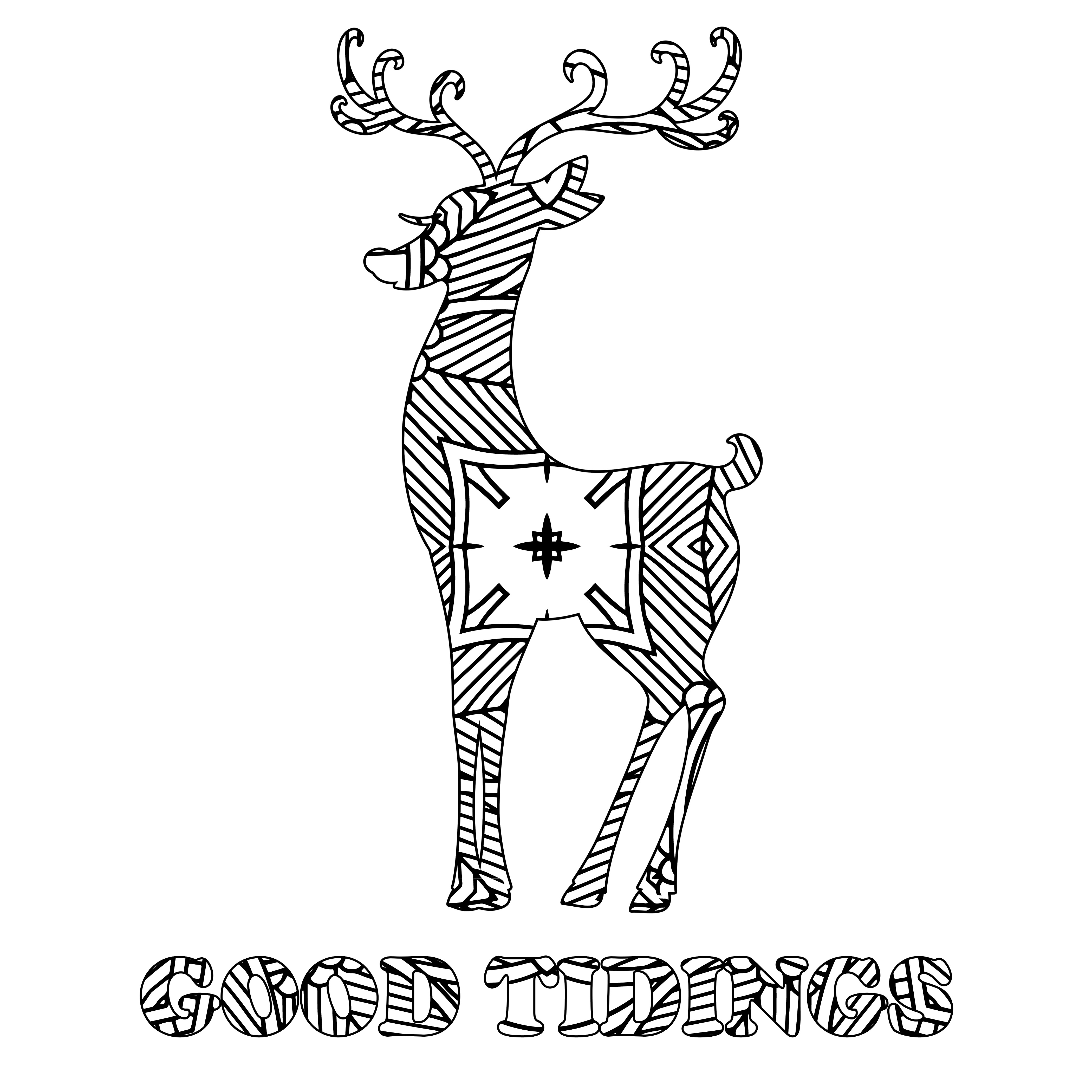 Reindeer Template with Design & Festive Phrase